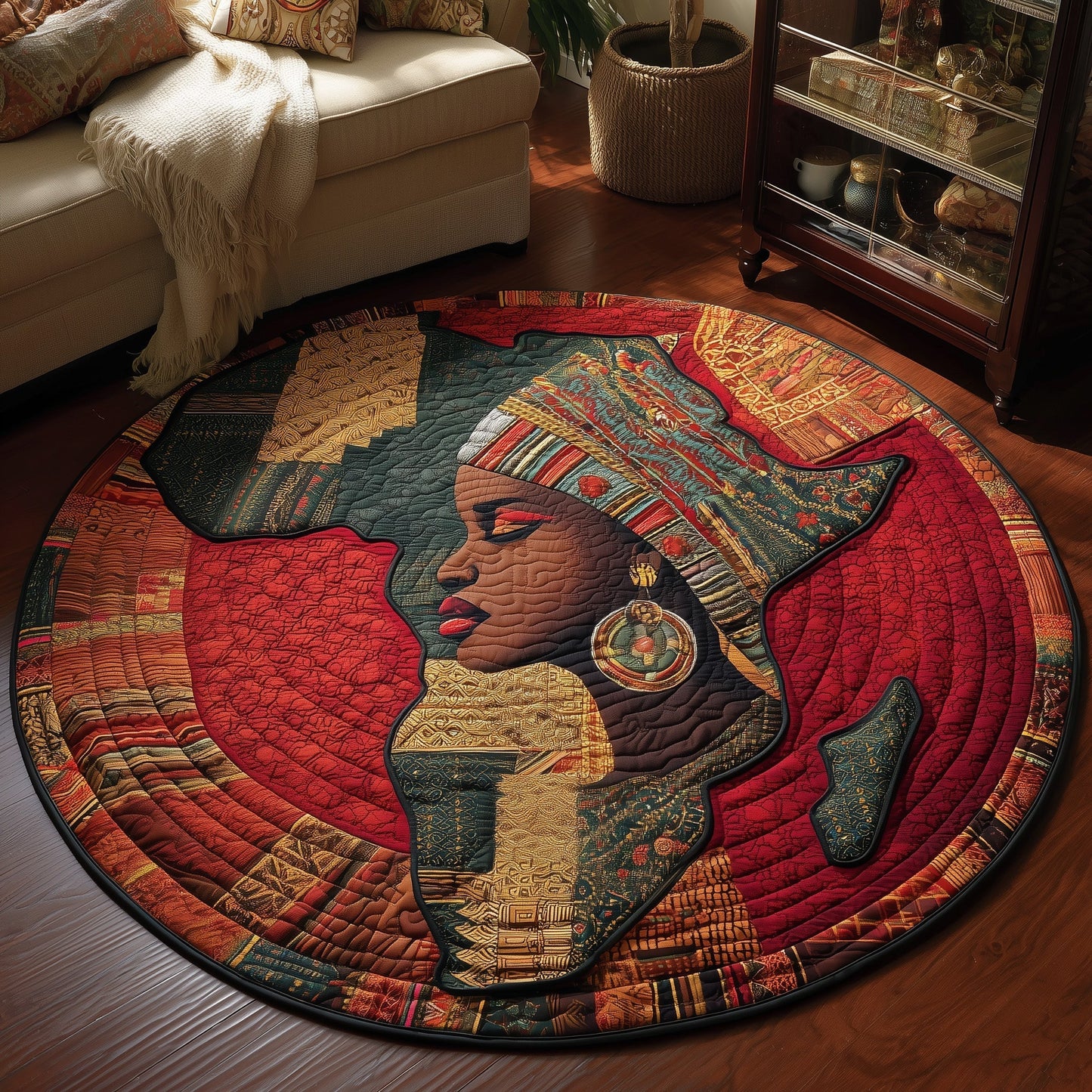 Golden Queens Quilted Round Mat GFTOMA6017