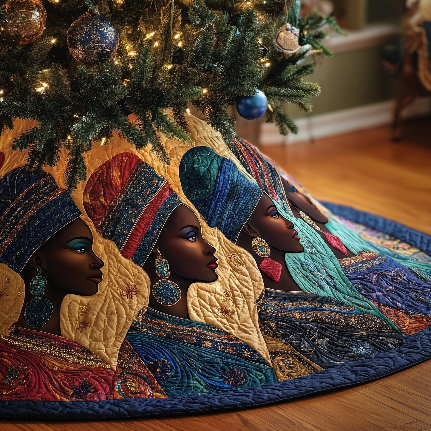 Golden Queens Quilted Tree Skirt GFTOMA6077