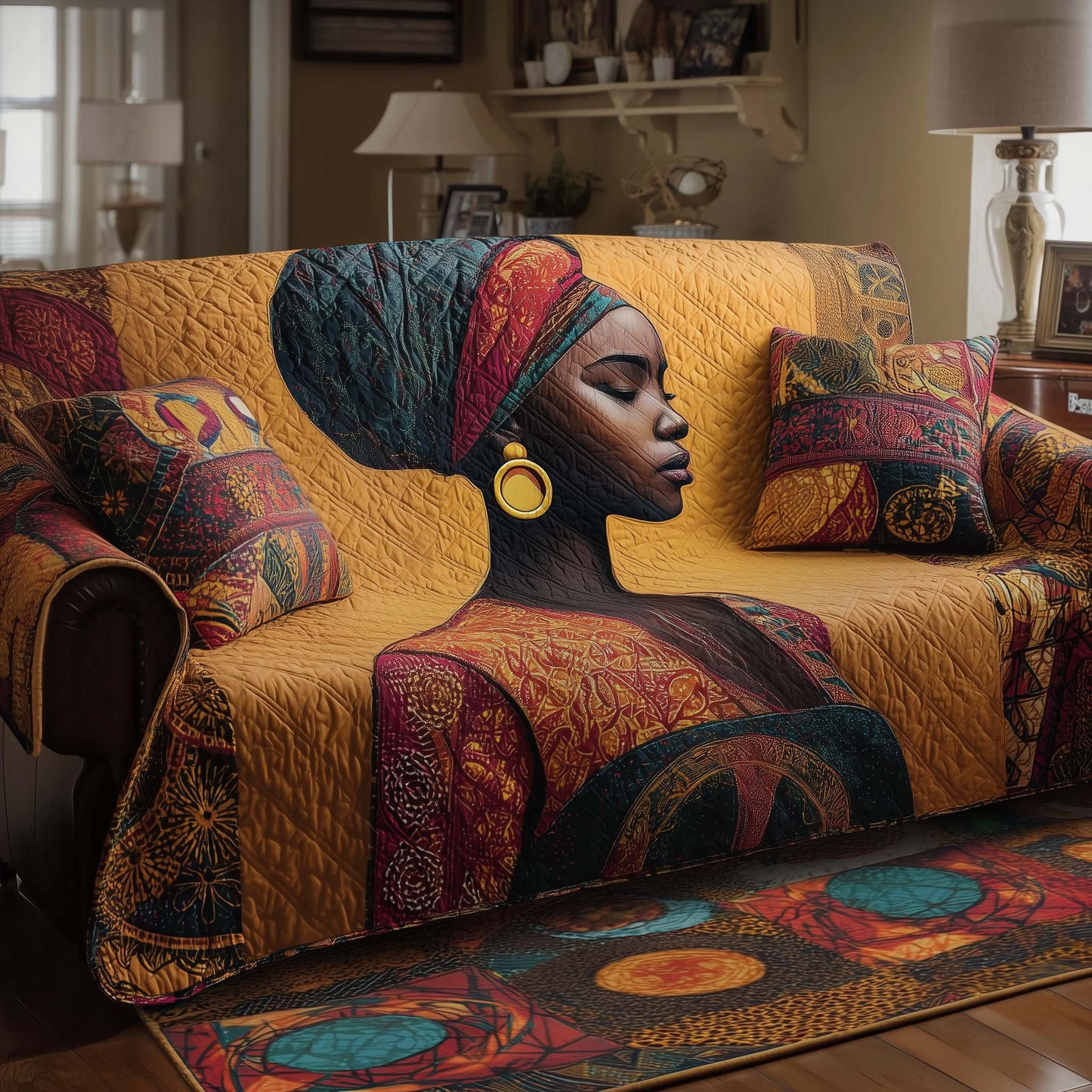 Golden Queens Quilted Sofa Cover GFTOMA6780