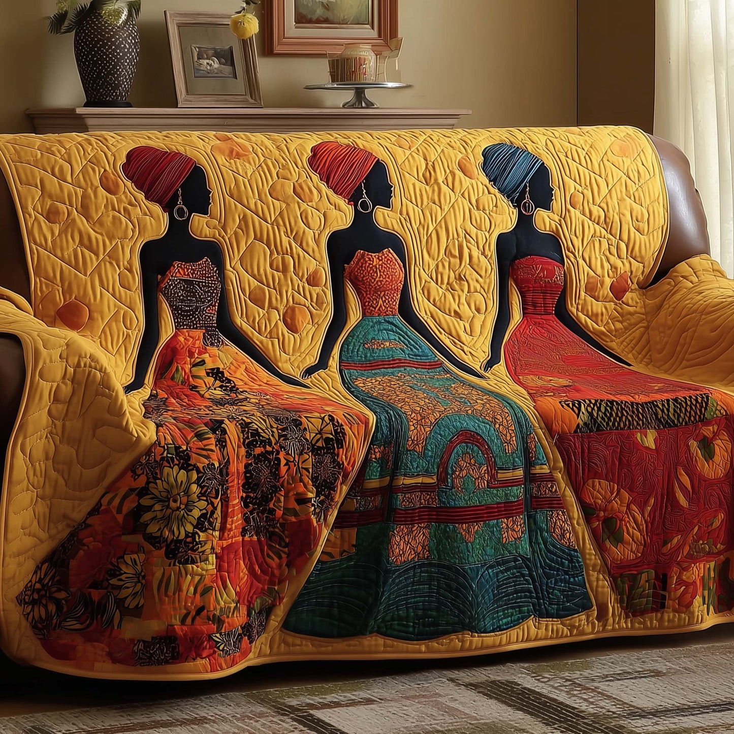 Golden Queens Quilted Sofa Cover GFTOMA6781