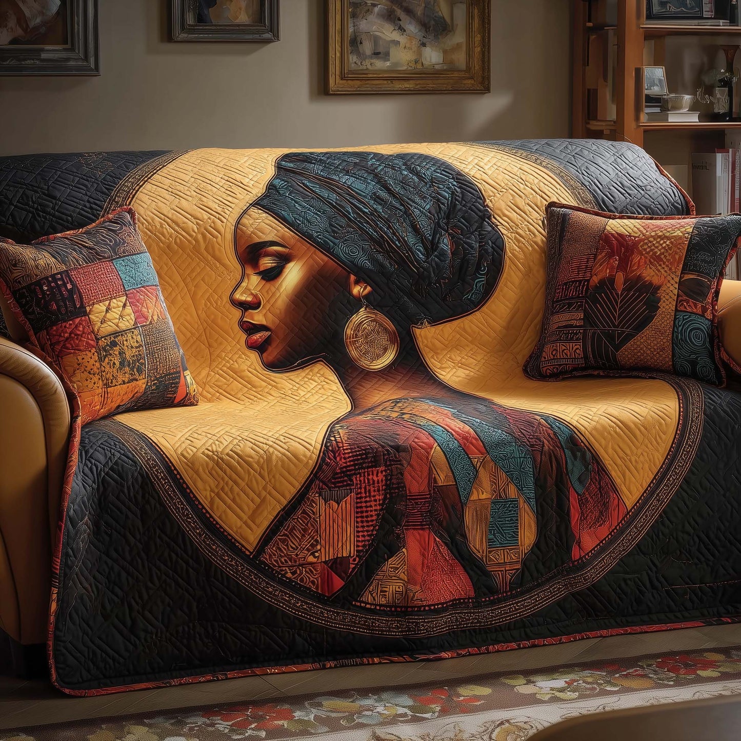 Golden Queens Quilted Sofa Cover GFTOMA6784