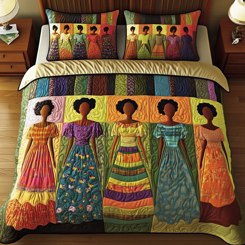 Melanin 3-Piece Quilted Bedding Set GFTOMA846