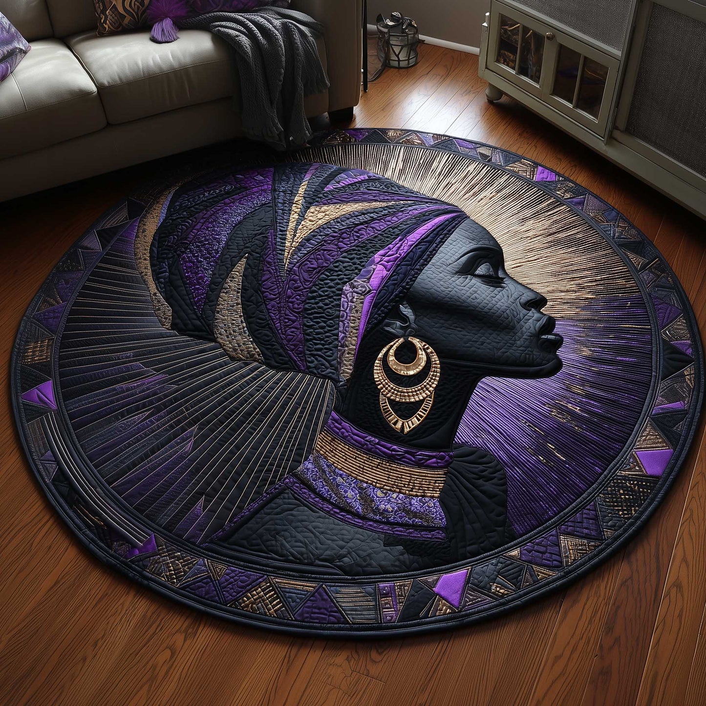 African Sunlight Quilted Round Mat GFTOMA8597
