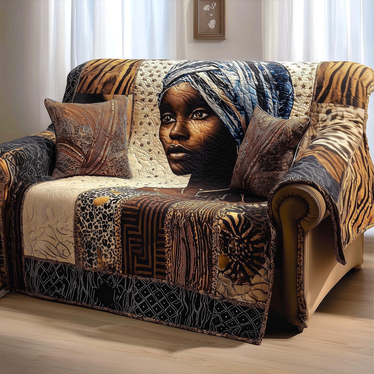 Melanin Grace Quilted Sofa Cover GFTOMA9195