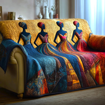 Golden Melanin Quilted Sofa Cover GFTOMA9196