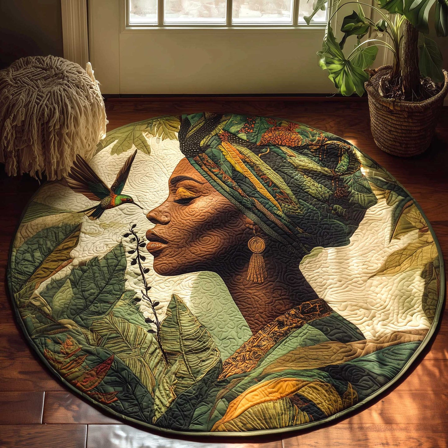 Royal Melanin Quilted Round Mat GFTOMA9593