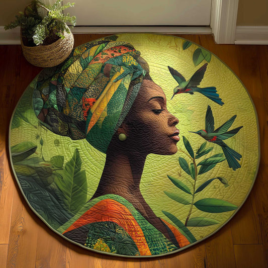 Melanin Bloom Quilted Round Mat GFTOMA9594