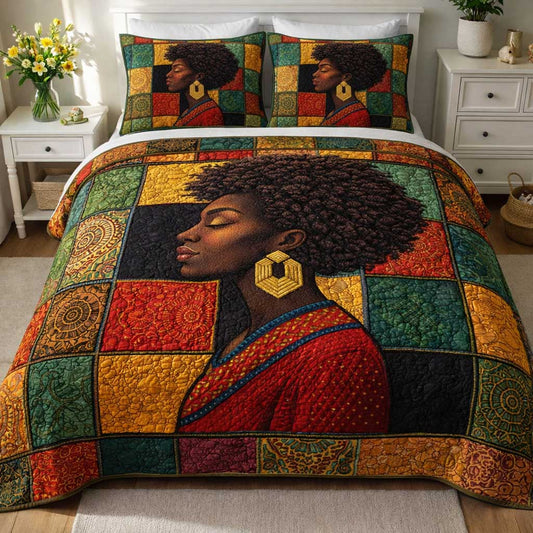 Ebony Queen 3-Piece Quilted Bedding Set GFTOMA9724