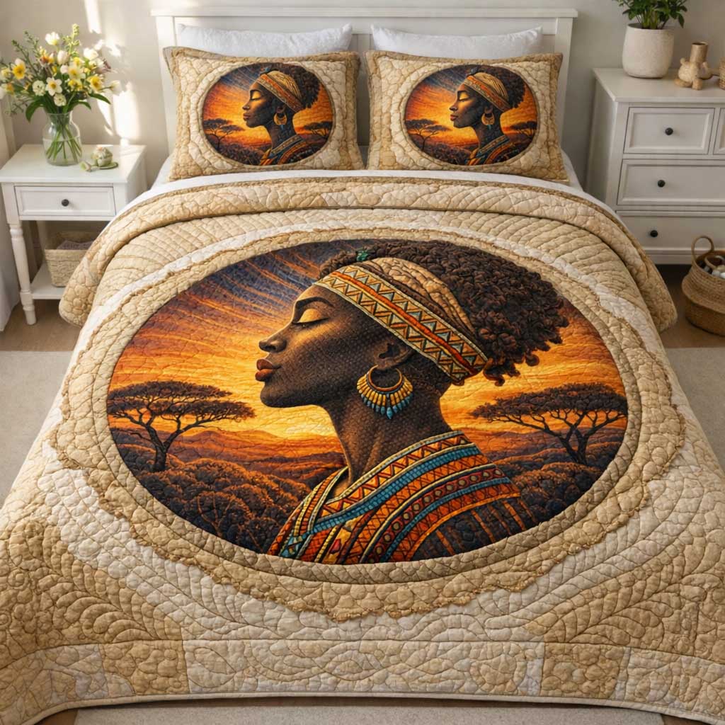 Golden Queen 3-Piece Quilted Bedding Set GFTOMA9726