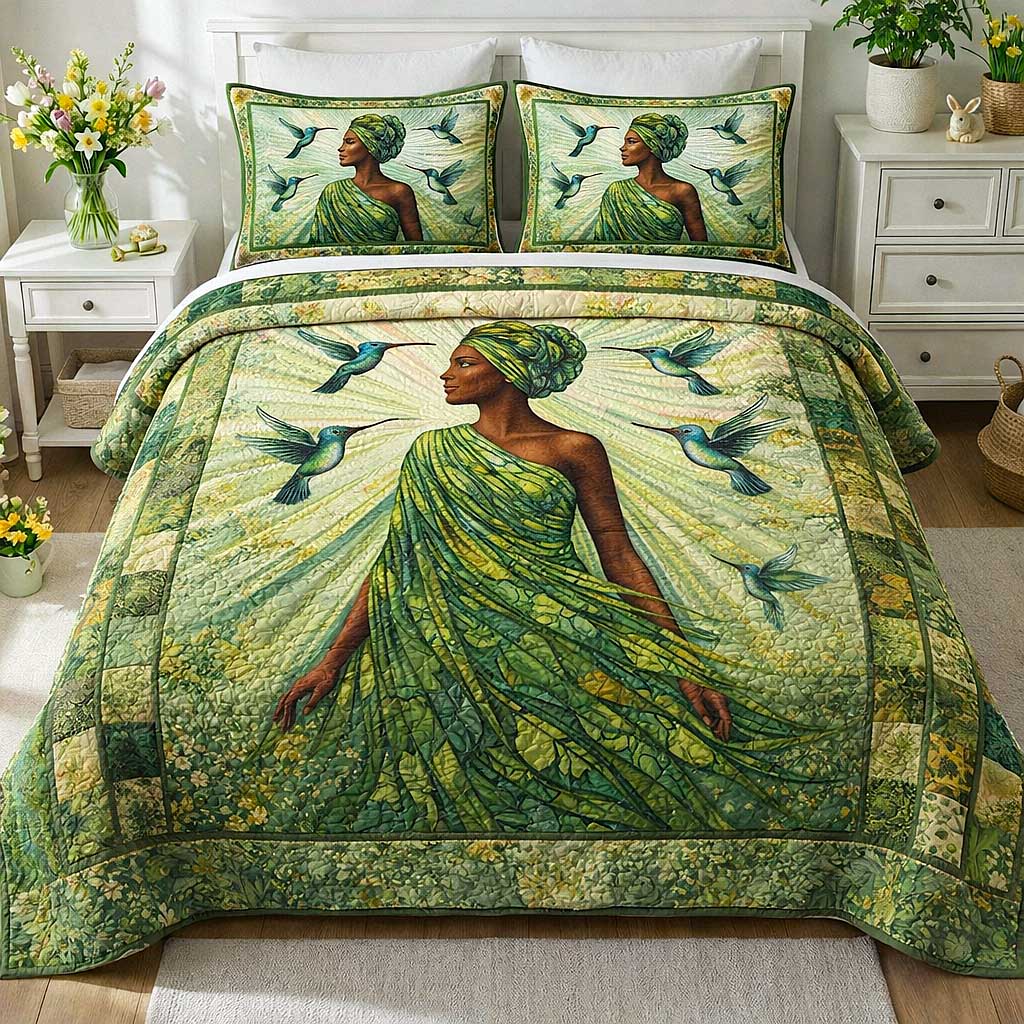 Majestic Melanin 3-Piece Quilted Bedding Set GFTOMA9728