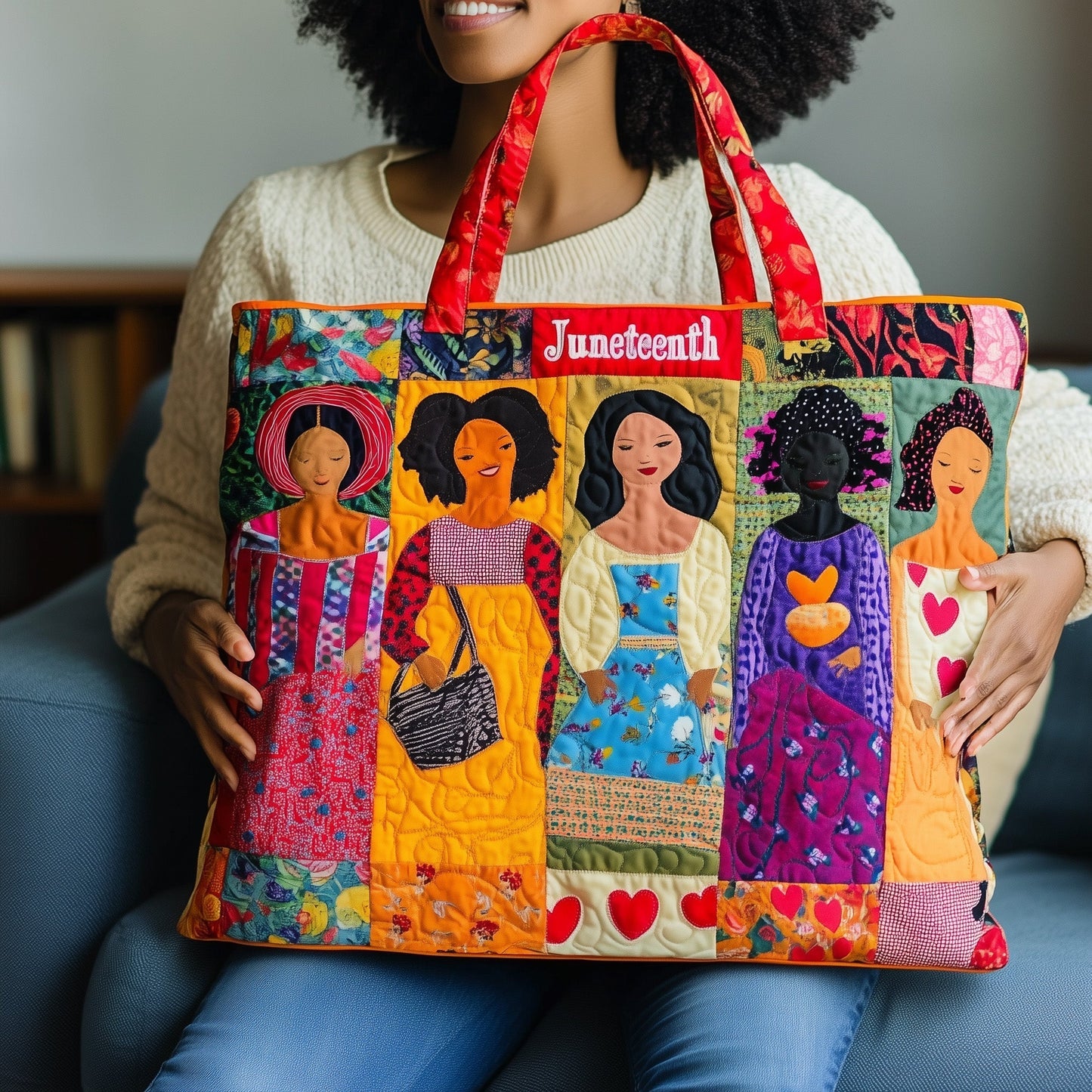 Juneteenth Vibe Quilted Tote Bag GFTONL4509