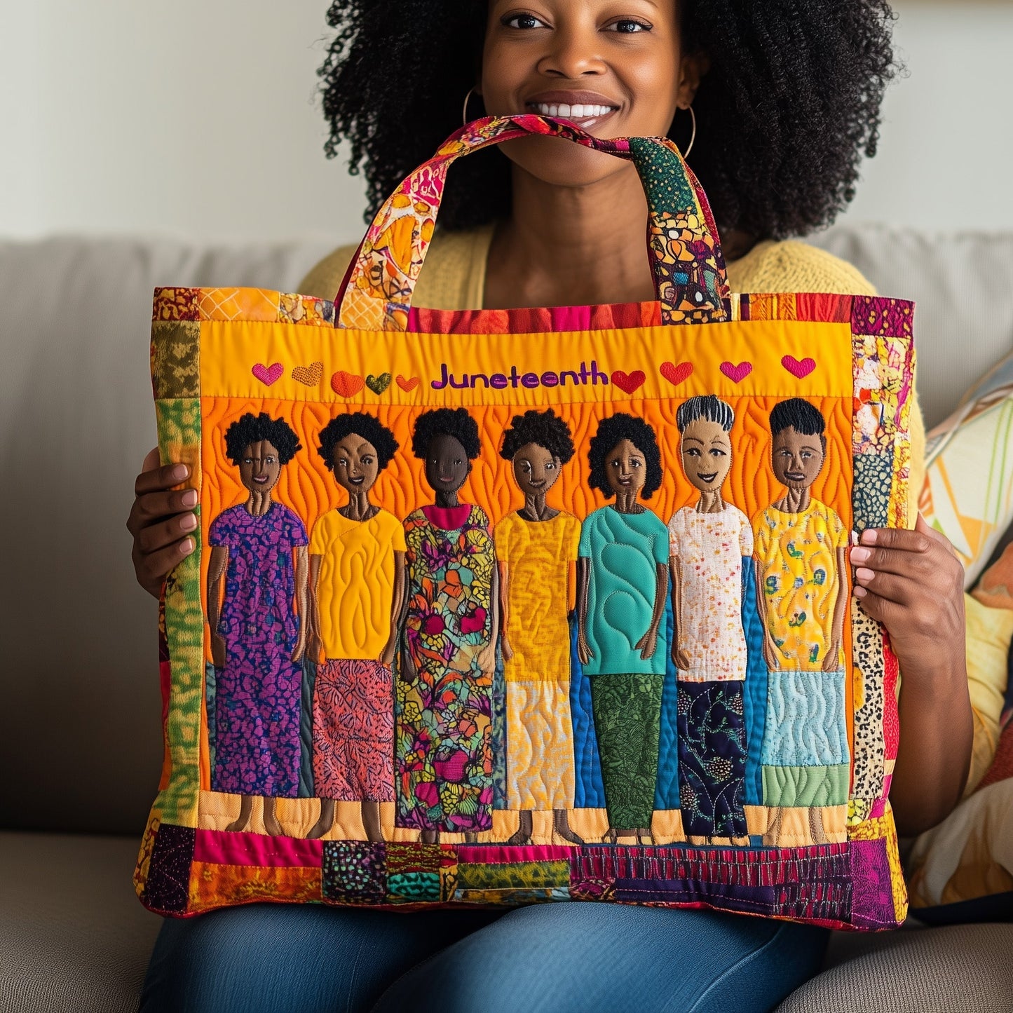 Juneteenth Vibe Quilted Tote Bag GFTONL4512