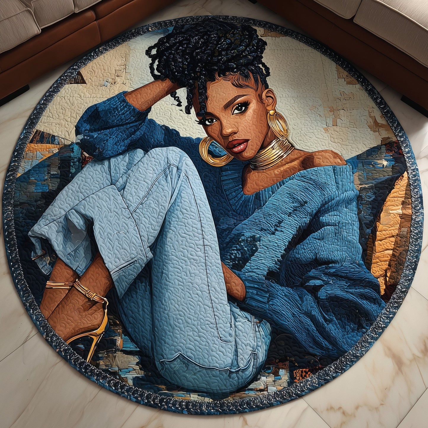 Afro Pride Quilted Round Mat GFTONL6803