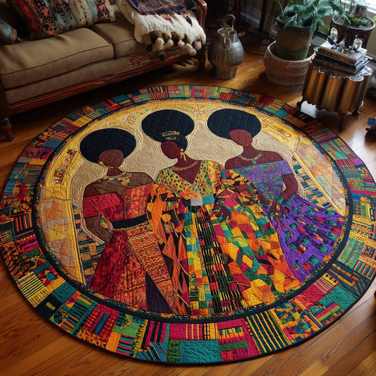 Melanin Crown Quilted Round Mat GFTONL6860