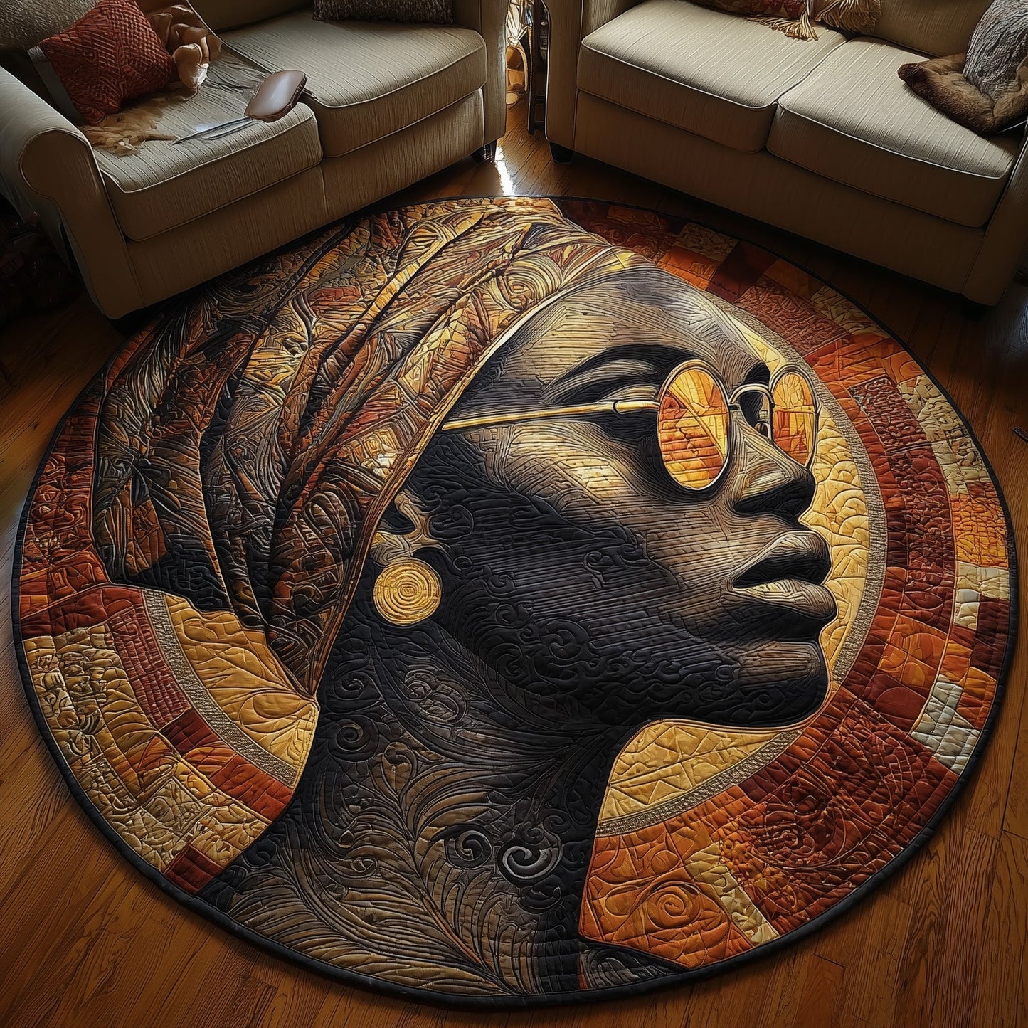 Empress Glow Quilted Round Mat GFTONL6861