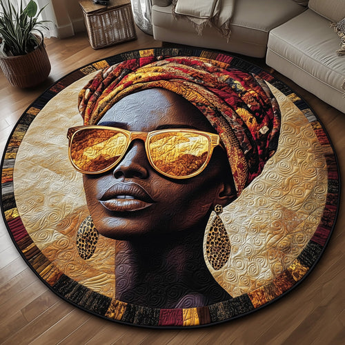 Melanin Crown Quilted Round Mat GFTONL6862