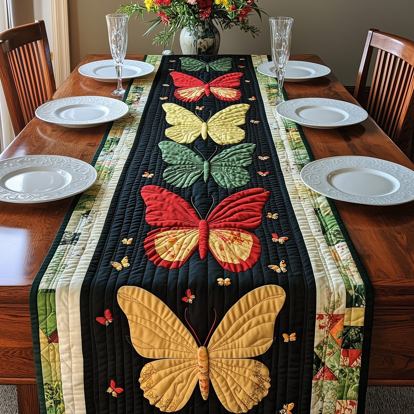 Juneteenth Butterfly Quilted Table Runner GFTONT090