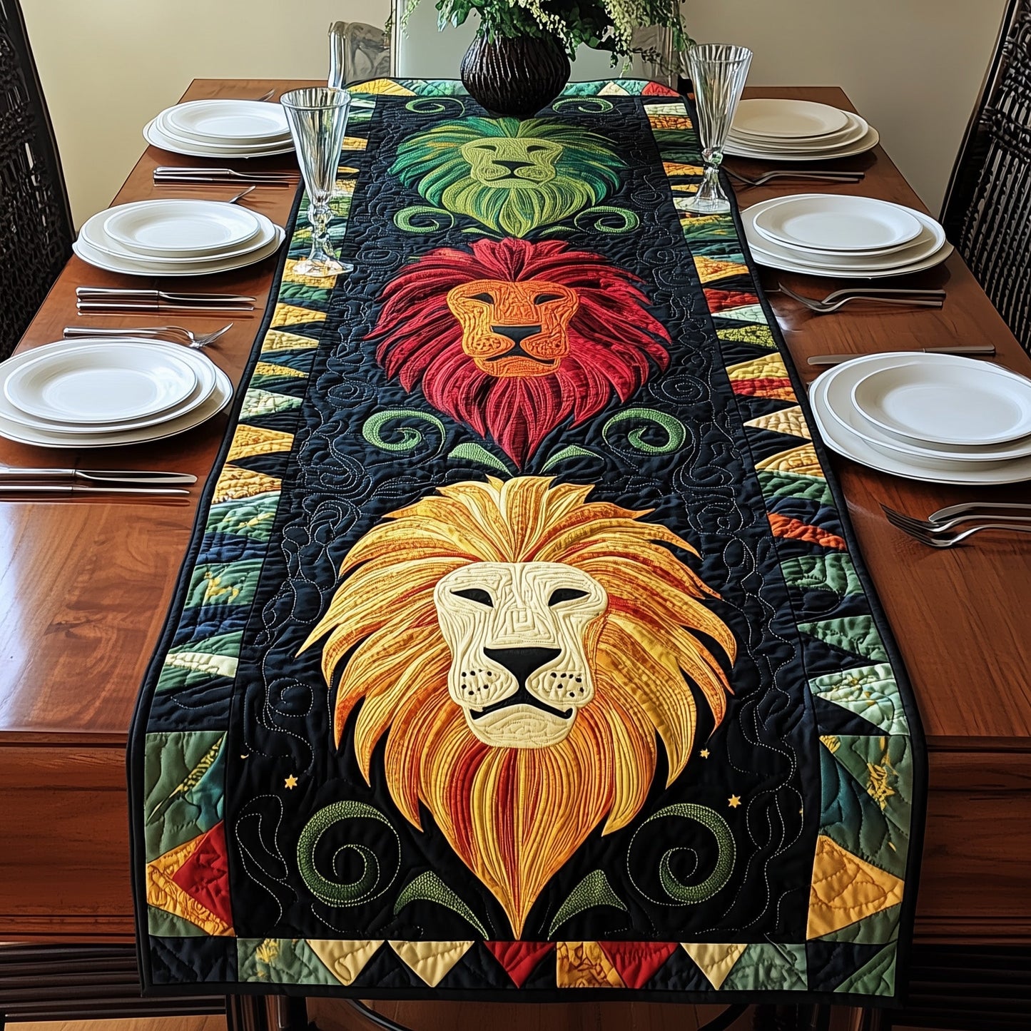 Juneteenth Lion Quilted Table Runner GFTONT105