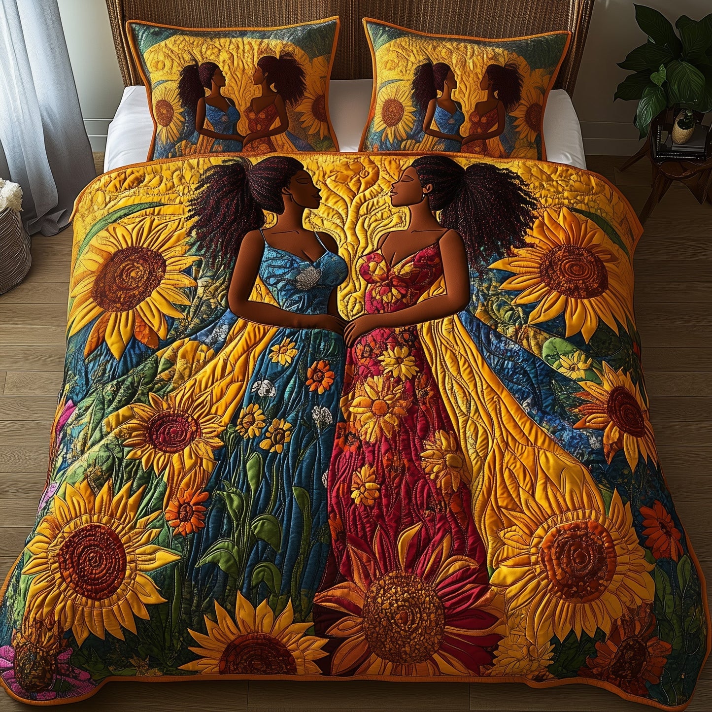 Melanin Heritage 3-Piece Quilted Bedding Set GFTONT1093