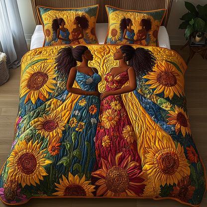 Melanin Heritage 3-Piece Quilted Bedding Set GFTONT1093
