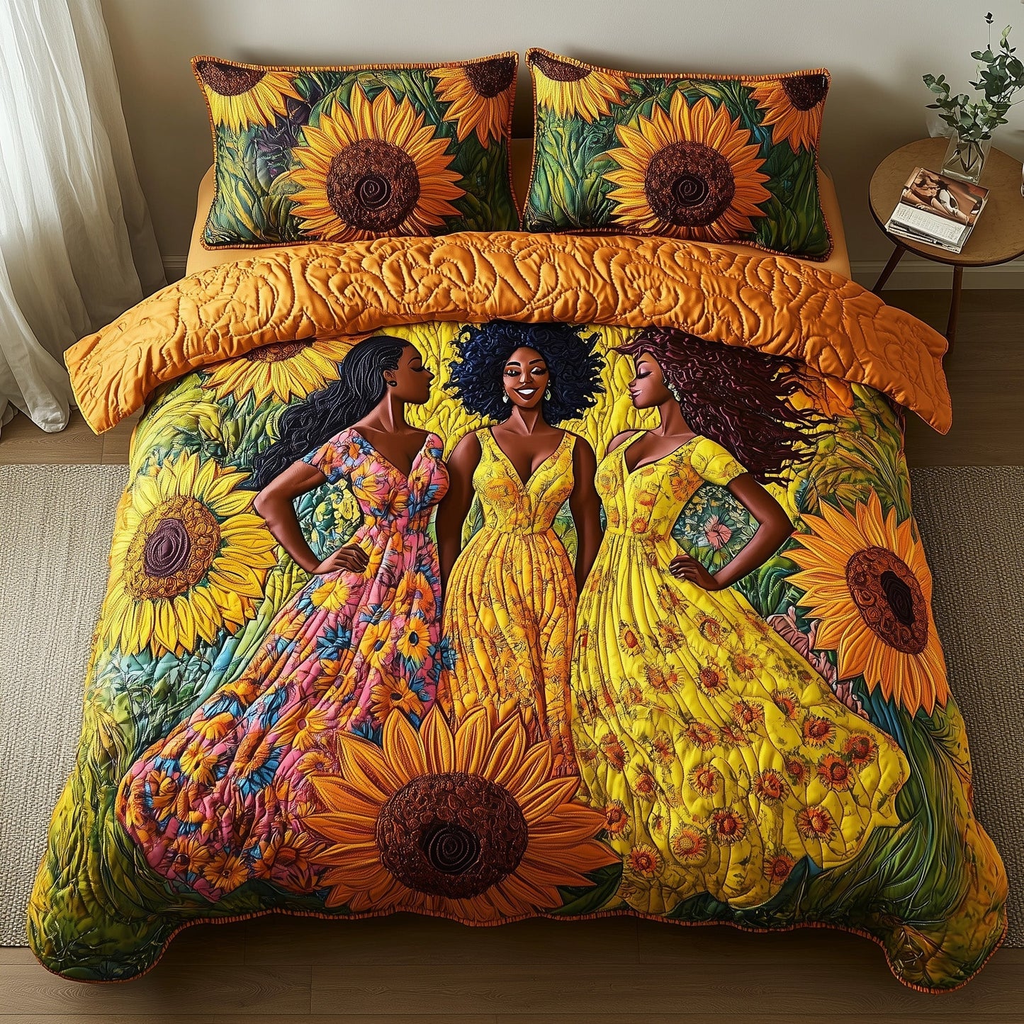 Melanin Heritage 3-Piece Quilted Bedding Set GFTONT1094