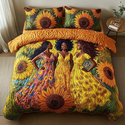 Melanin Heritage 3-Piece Quilted Bedding Set GFTONT1094