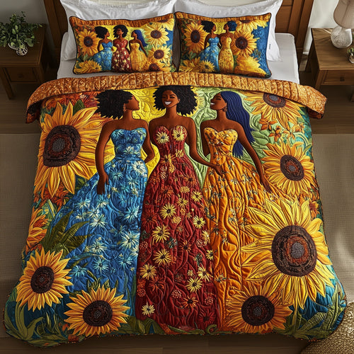 Melanin Heritage 3-Piece Quilted Bedding Set GFTONT1095