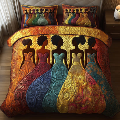 Melanin Heritage 3-Piece Quilted Bedding Set GFTONT1098