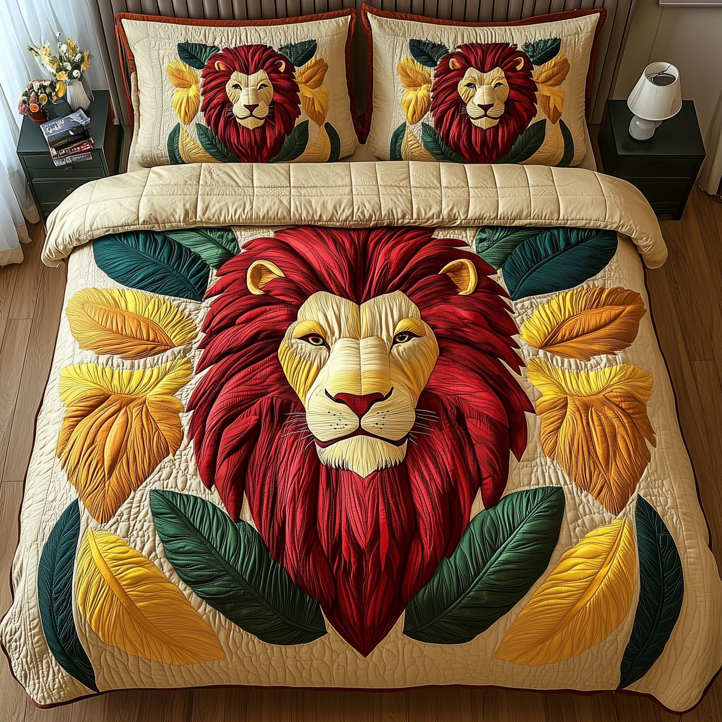 Juneteenth Lion 3-Piece Quilted Bedding Set GFTONT113