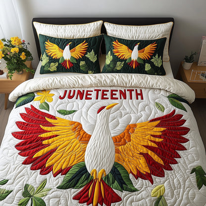 Juneteenth Bird 3-Piece Quilted Bedding Set GFTONT115