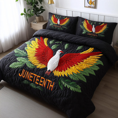 Juneteenth Bird 3-Piece Quilted Bedding Set GFTONT116