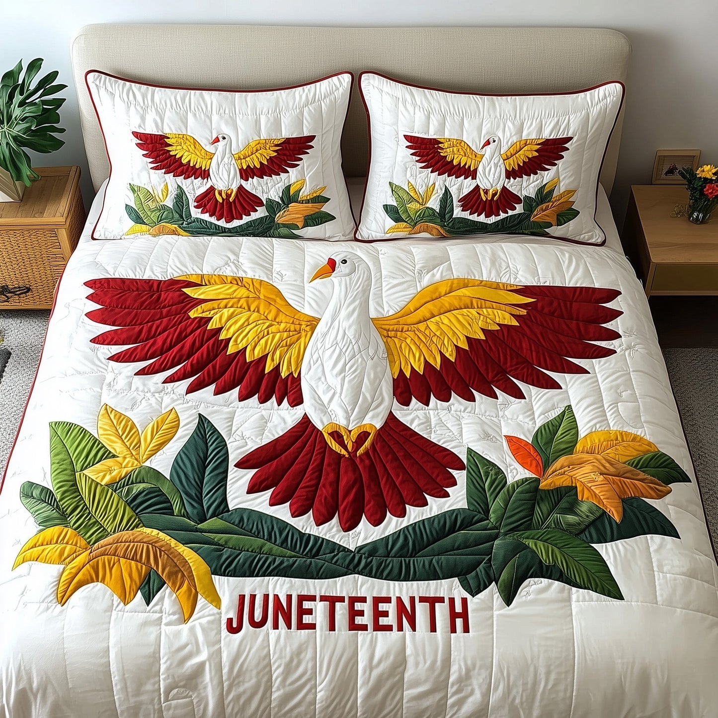 Juneteenth Bird 3-Piece Quilted Bedding Set GFTONT118