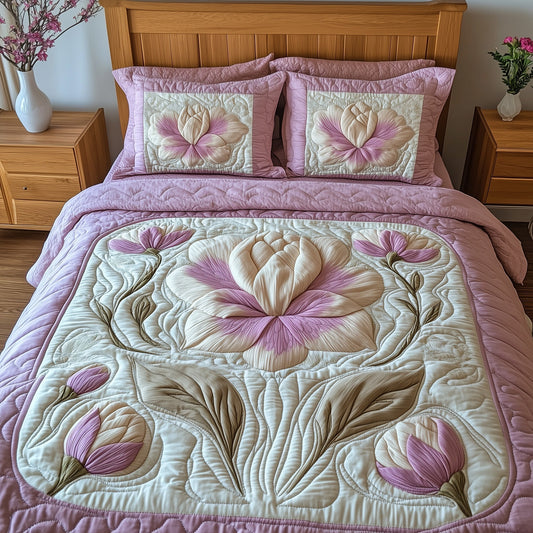 Camellia 3-Piece Quilted Bedding Set GFTONT121