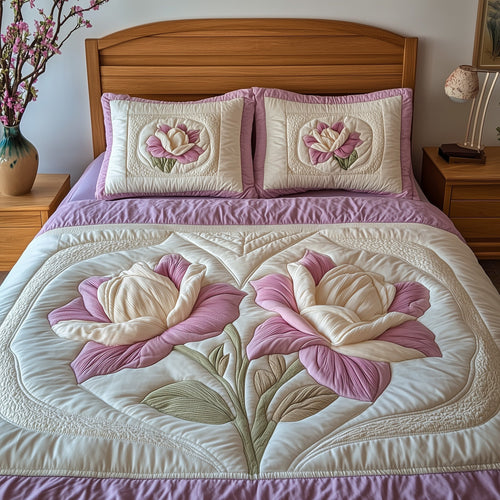 Camellia 3-Piece Quilted Bedding Set GFTONT124