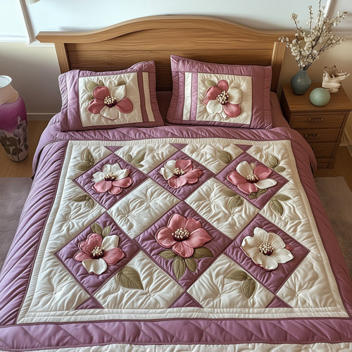 Camellia 3-Piece Quilted Bedding Set GFTONT126