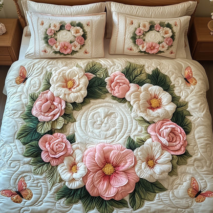 Camellia 3-Piece Quilted Bedding Set GFTONT128