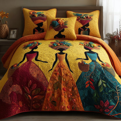 Melanin 3-Piece Quilted Bedding Set GFTONT1361