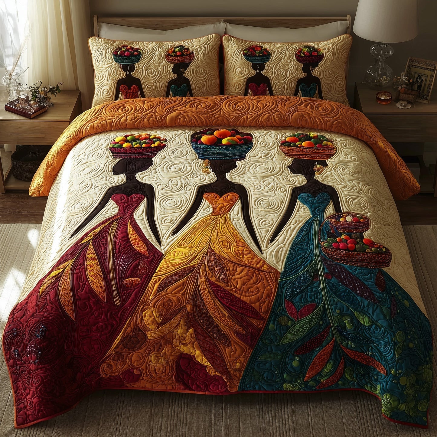 Melanin 3-Piece Quilted Bedding Set GFTONT1362