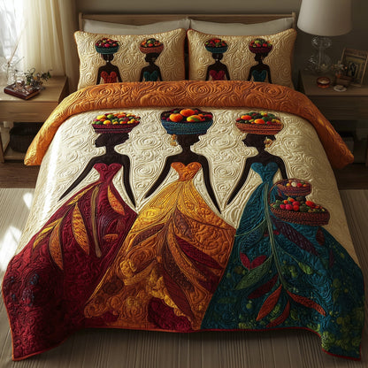 Melanin 3-Piece Quilted Bedding Set GFTONT1362