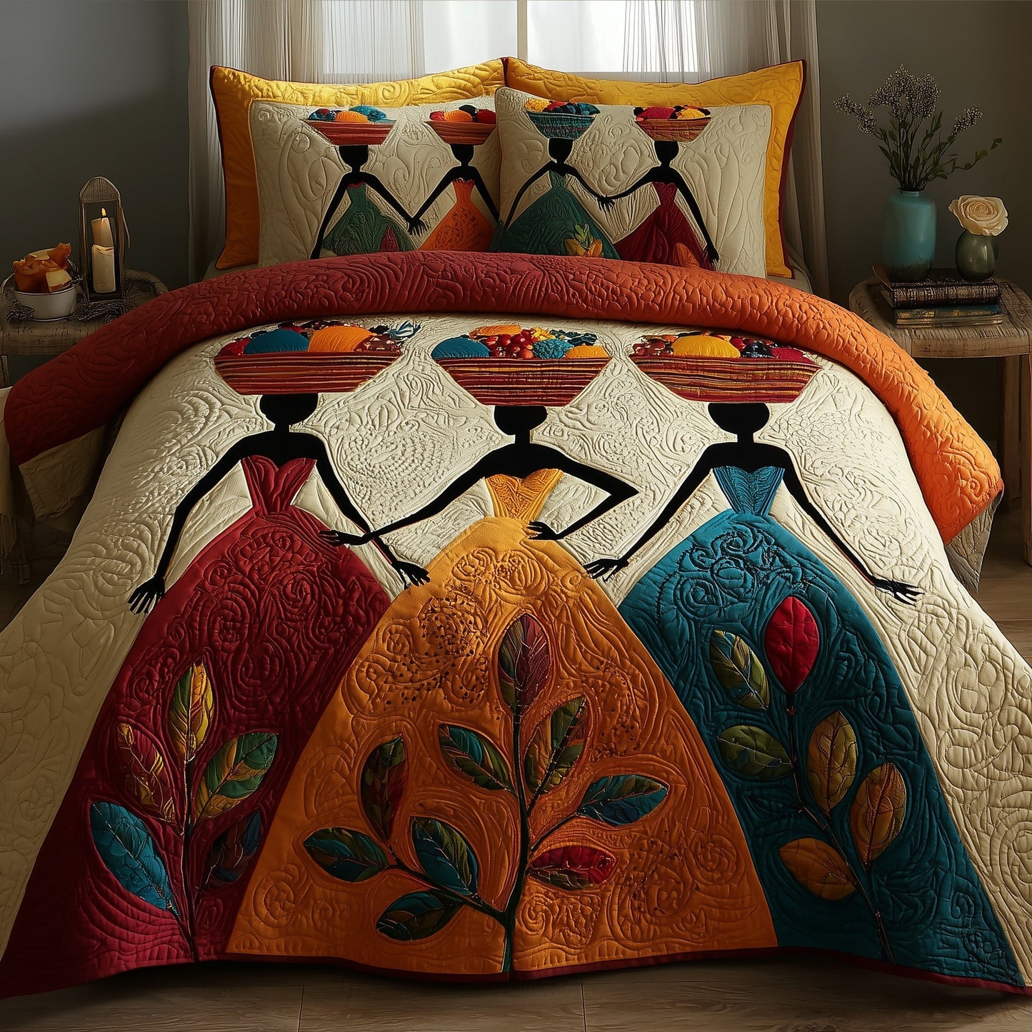 Melanin 3-Piece Quilted Bedding Set GFTONT1364