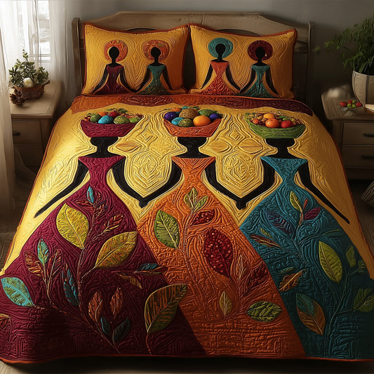 Melanin 3-Piece Quilted Bedding Set GFTONT1365