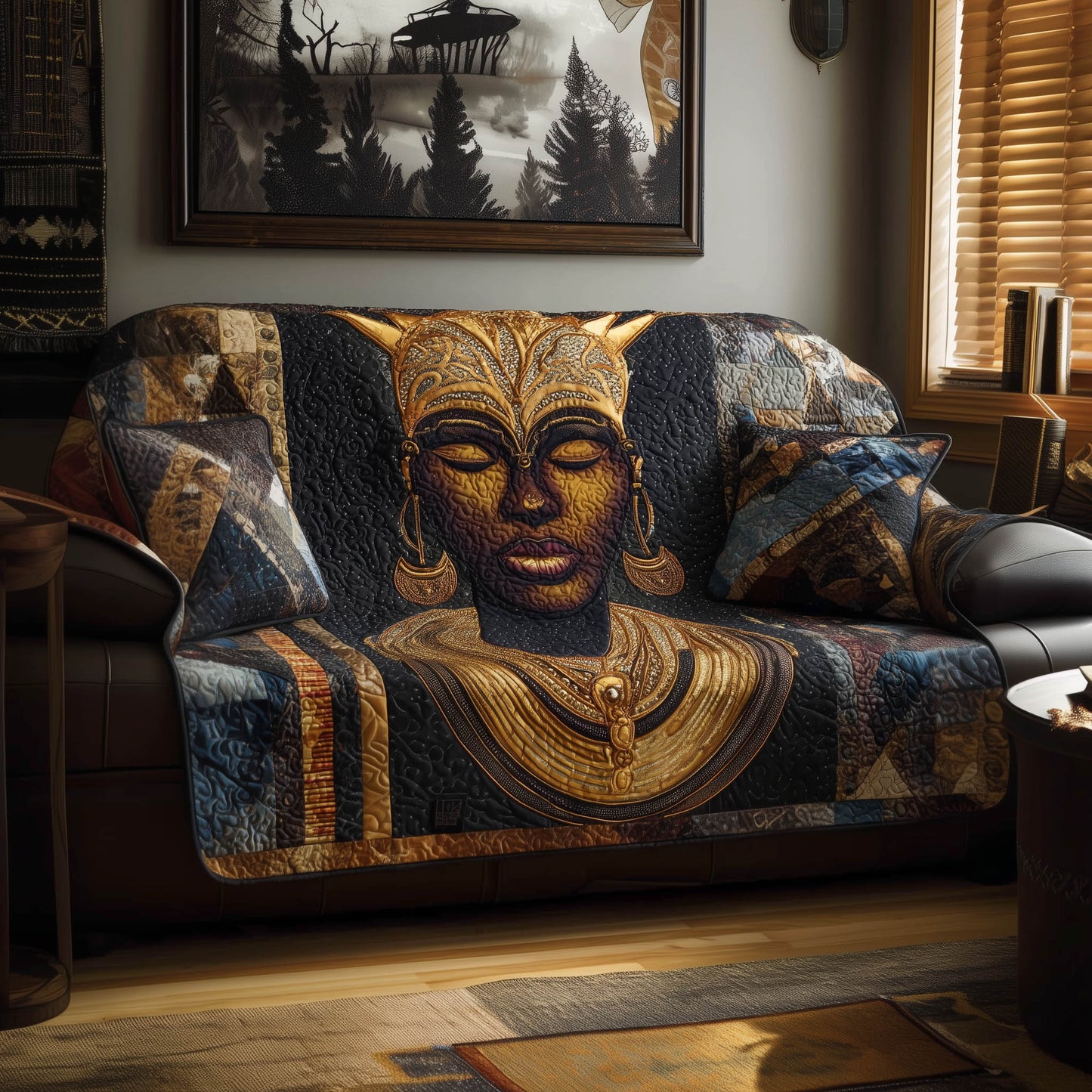 Golden Queen Quilted Sofa Cover GFTONT4877