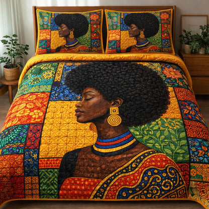 Black Queen 3-Piece Quilted Bedding Set GFTONT6685