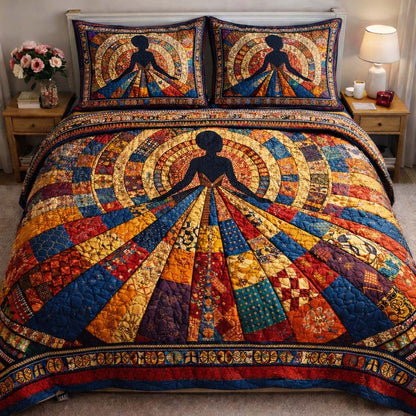 Melanin Queen 3-Piece Quilted Bedding Set GFTOQA1871