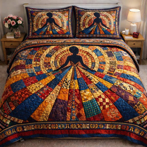 Melanin Queen 3-Piece Quilted Bedding Set GFTOQA1871