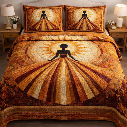 Melanin Queen 3-Piece Quilted Bedding Set GFTOQA1875