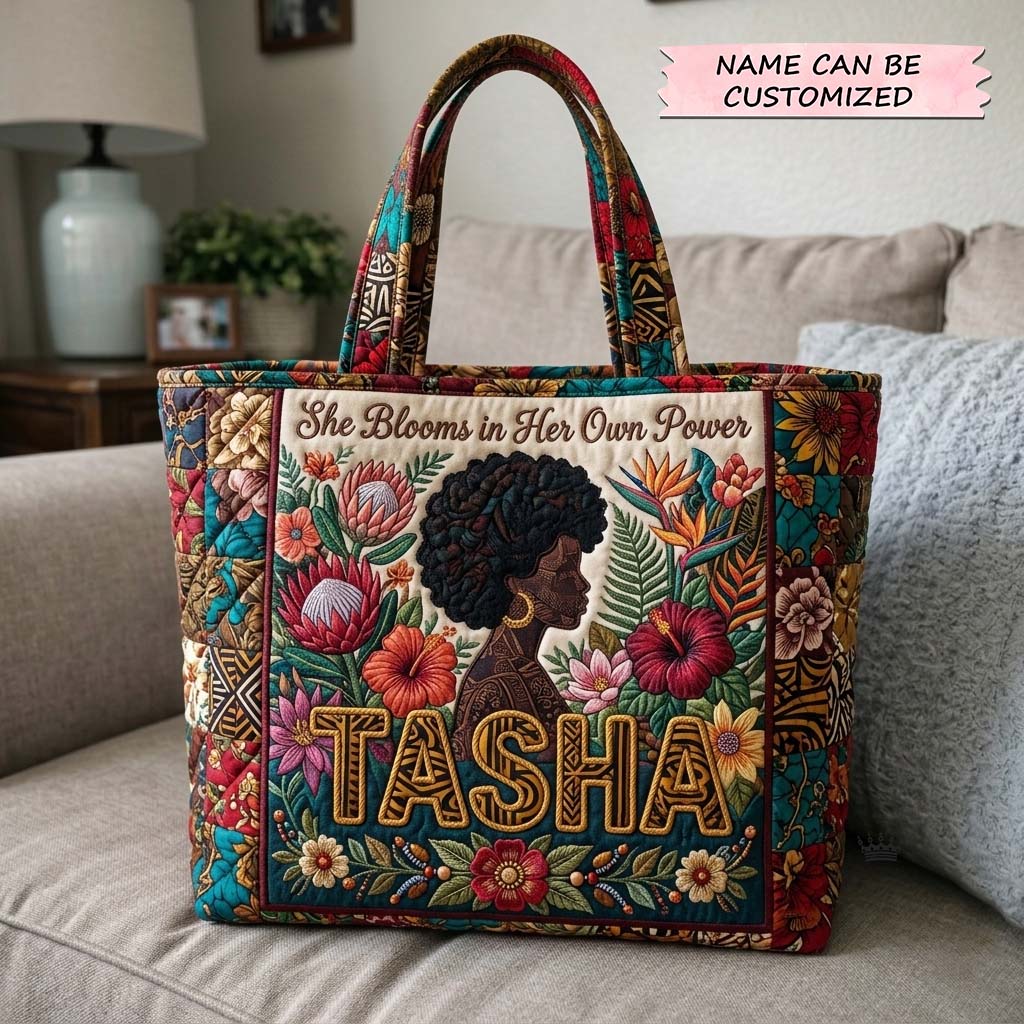 Melanin Queen Quilted Tote Bag QTCUZ GFTOQA2411