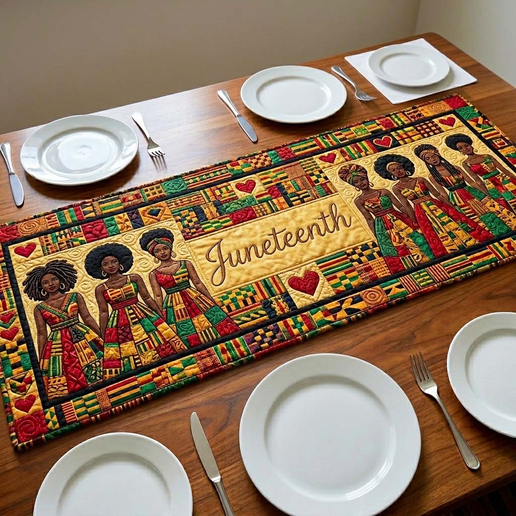 Juneteenth Queens Quilted Table Runner GFTOQM4251