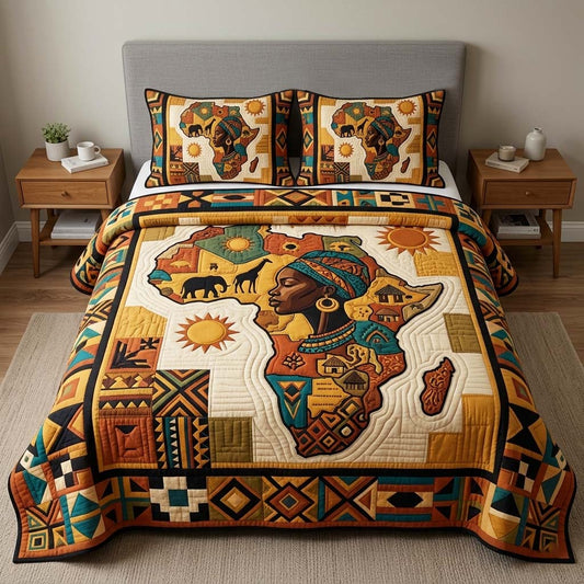 Savanna Soul 3-Piece Quilted Bedding Set GFTOQM4262