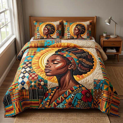 Golden Portrait 3-Piece Quilted Bedding Set GFTOQM4264